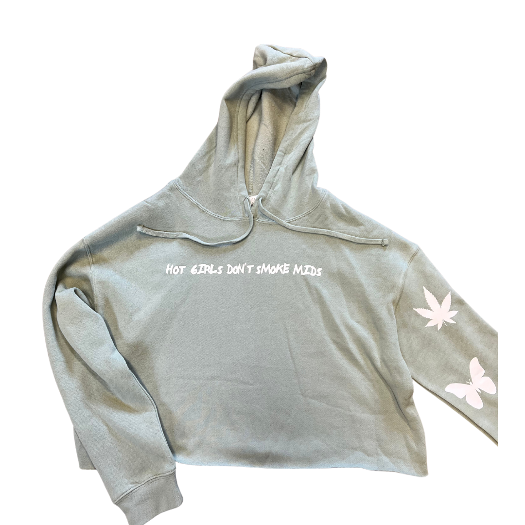 Sage Hot Girl Cropped Hoodie
