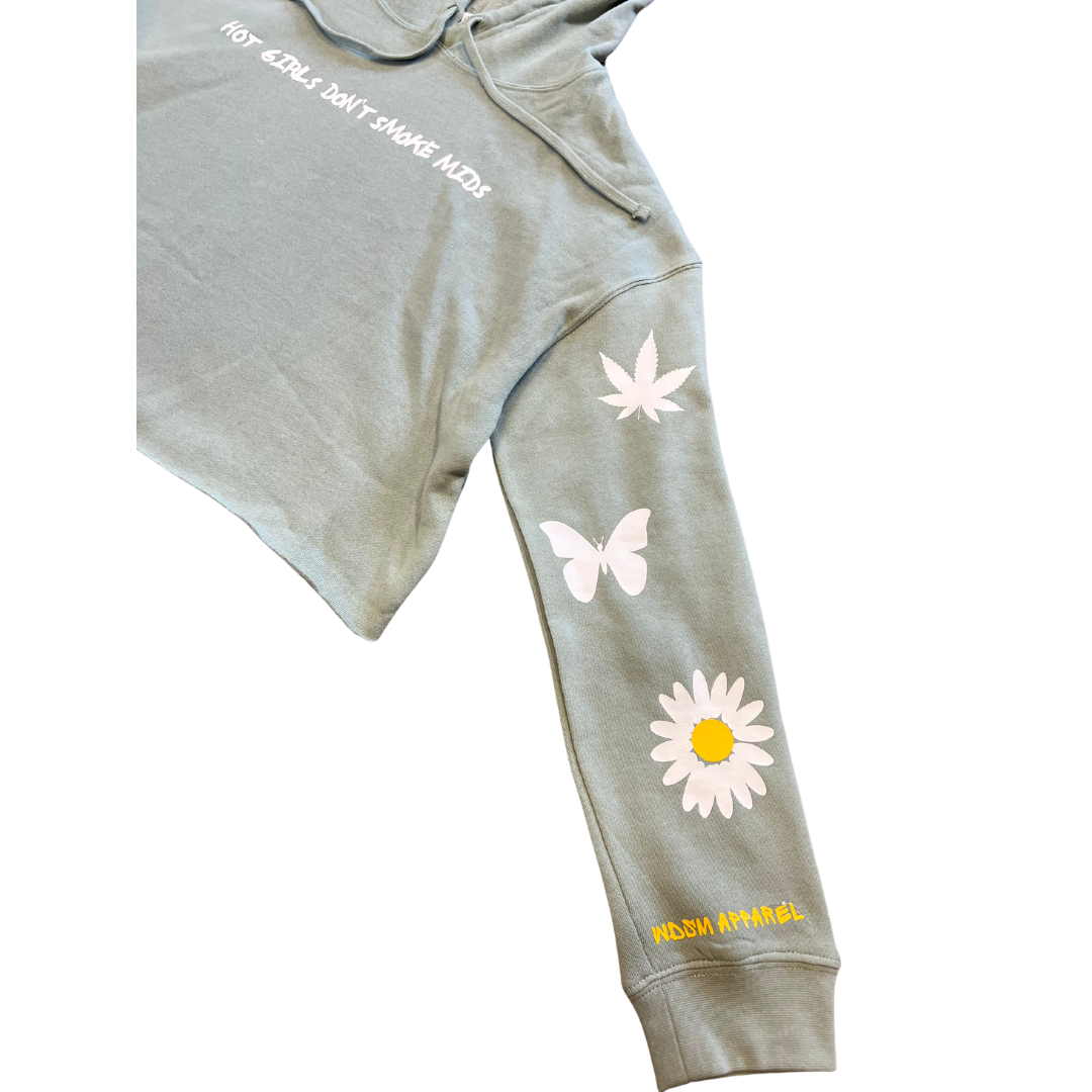 Sage Hot Girl Cropped Hoodie