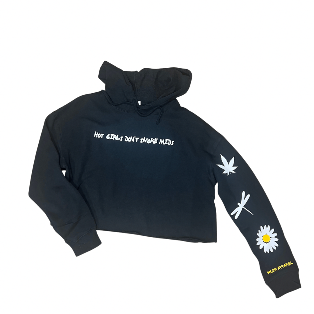 Hot Girls Cropped Hoodie (Black).